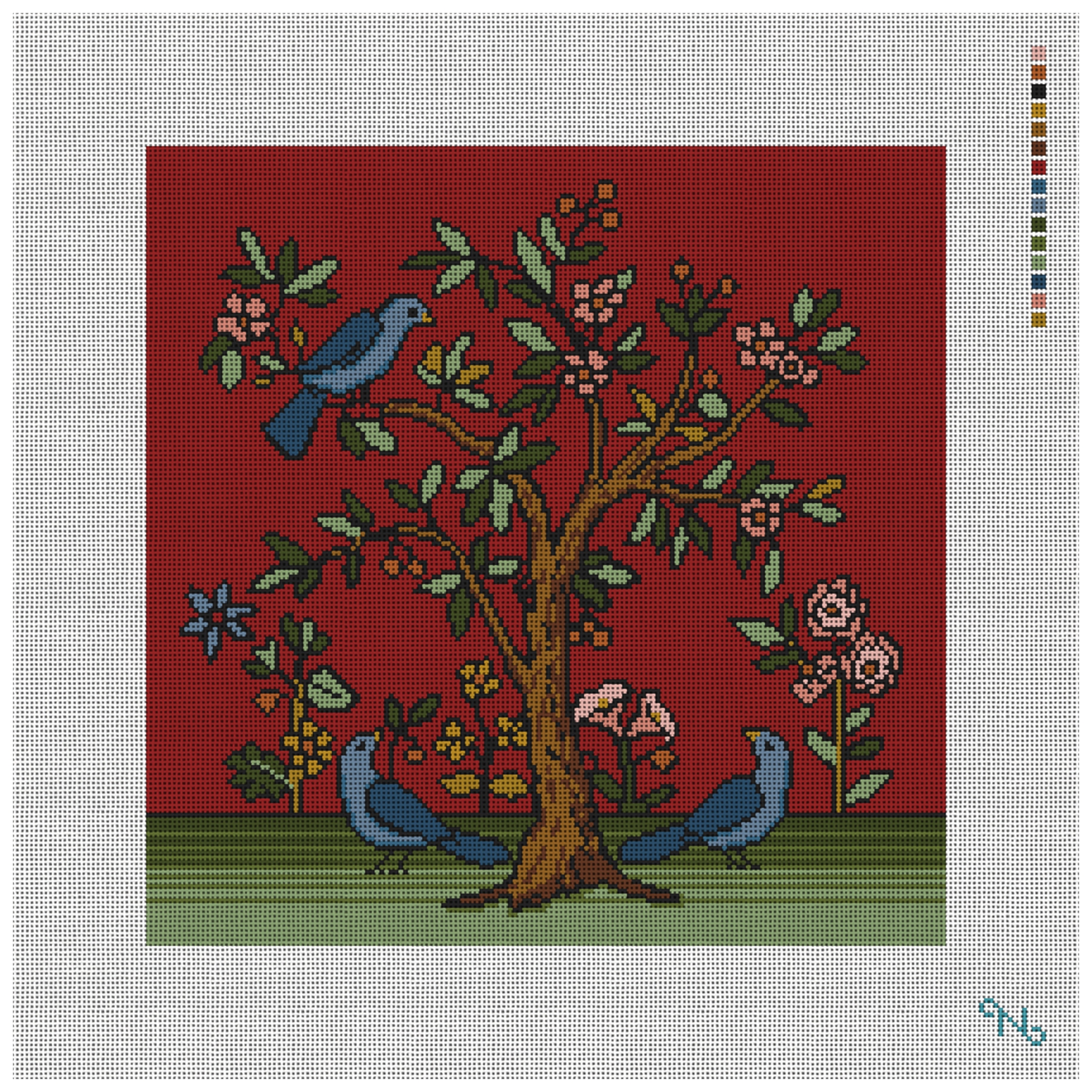 Living Tree Bordeaux Needlepoint Pillow Kit
