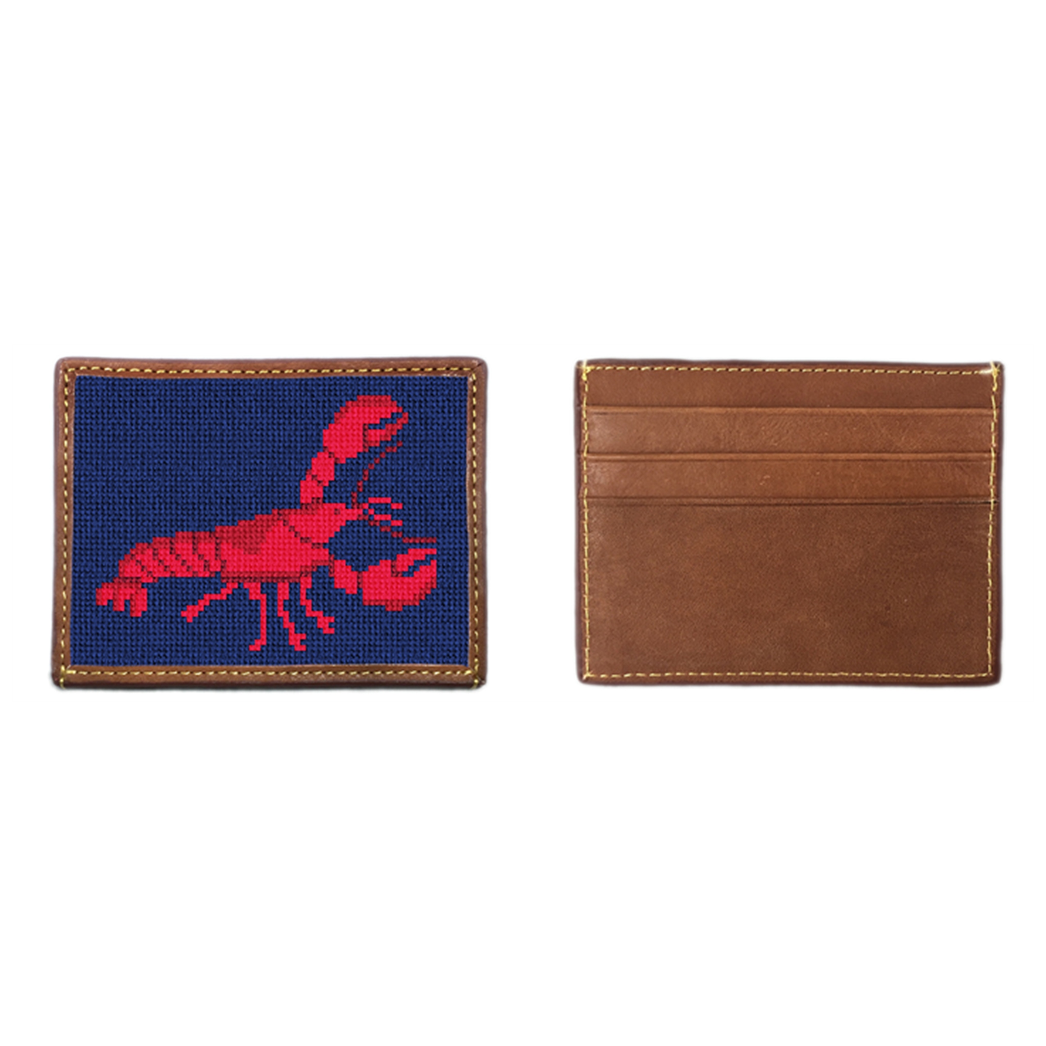 Lobster Needlepoint Card Wallet