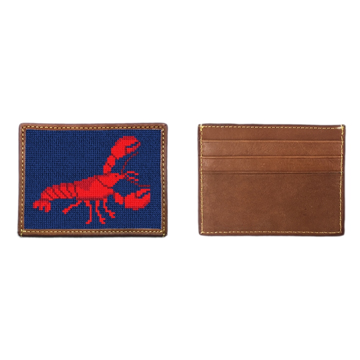 Lobster Needlepoint Card Wallet
