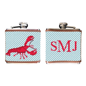 Lobster Needlepoint Flask