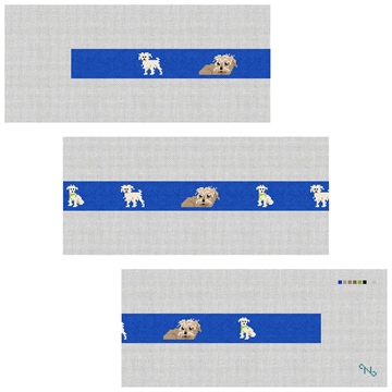 Long Haired Wire Terrier Needlepoint Belt Kit Stitched Preview