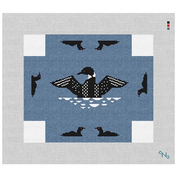 Loon Brick Cover Needlepoint Kit Stitched Preview