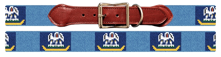 Louisiana Flag Needlepoint Dog Collar