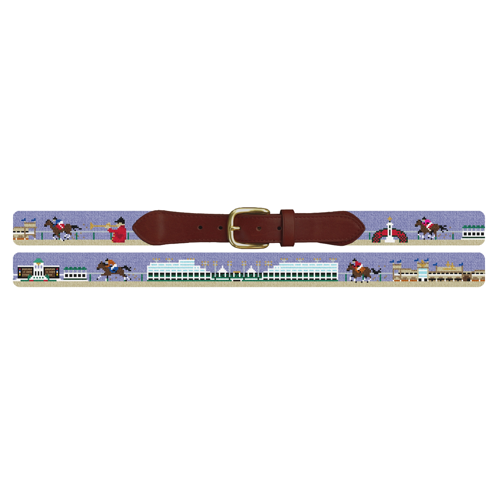 Louisville KY Horse Racing Needlepoint Belt
