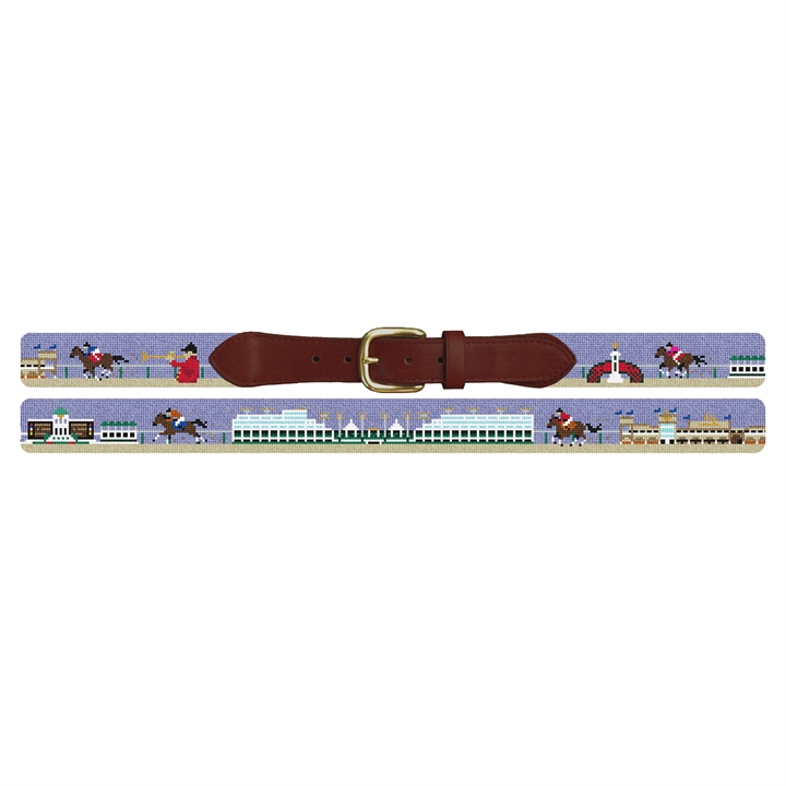 Louisville KY Horse Racing Needlepoint Belt 
