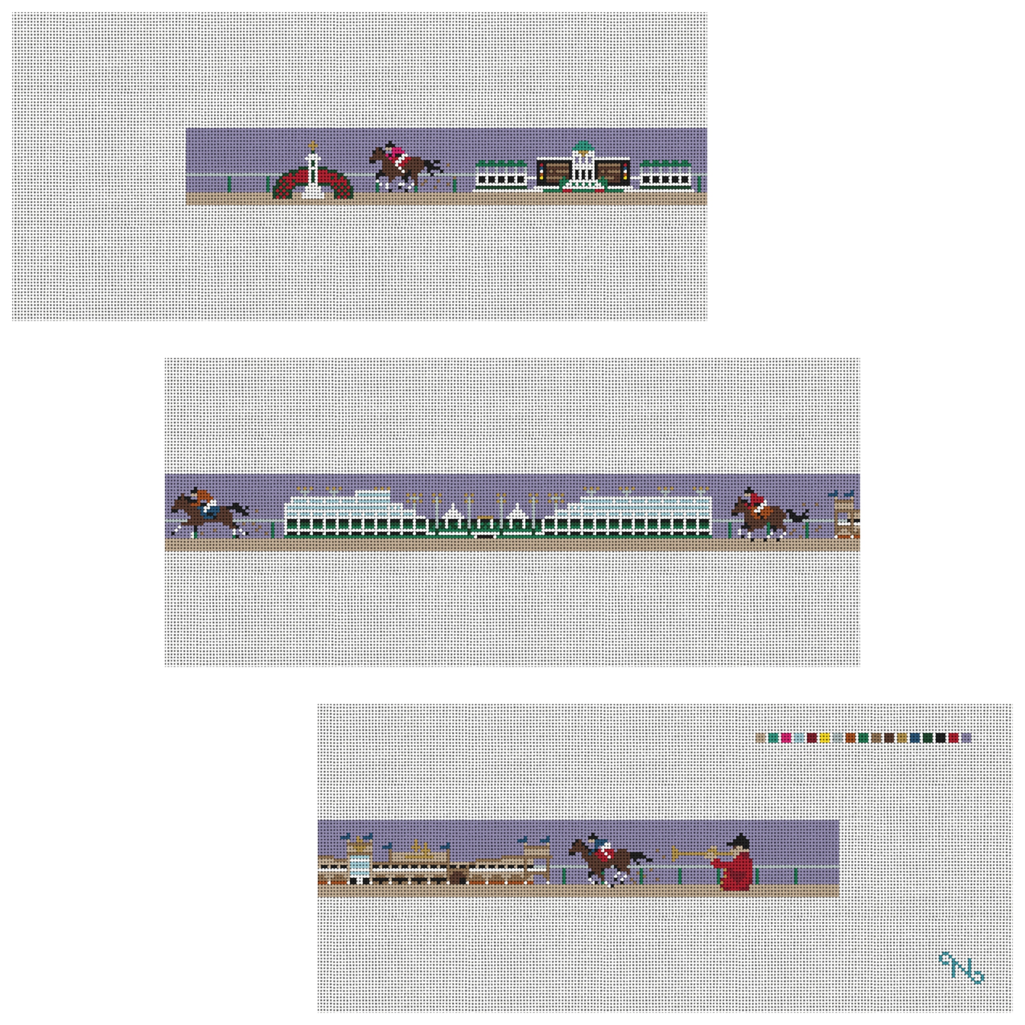 Louisville KY Horse Racing Needlepoint Belt Kit