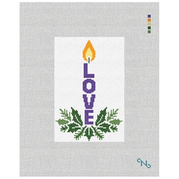 Love Advent Candle Needlepoint Ornament Kit Stitched Preview