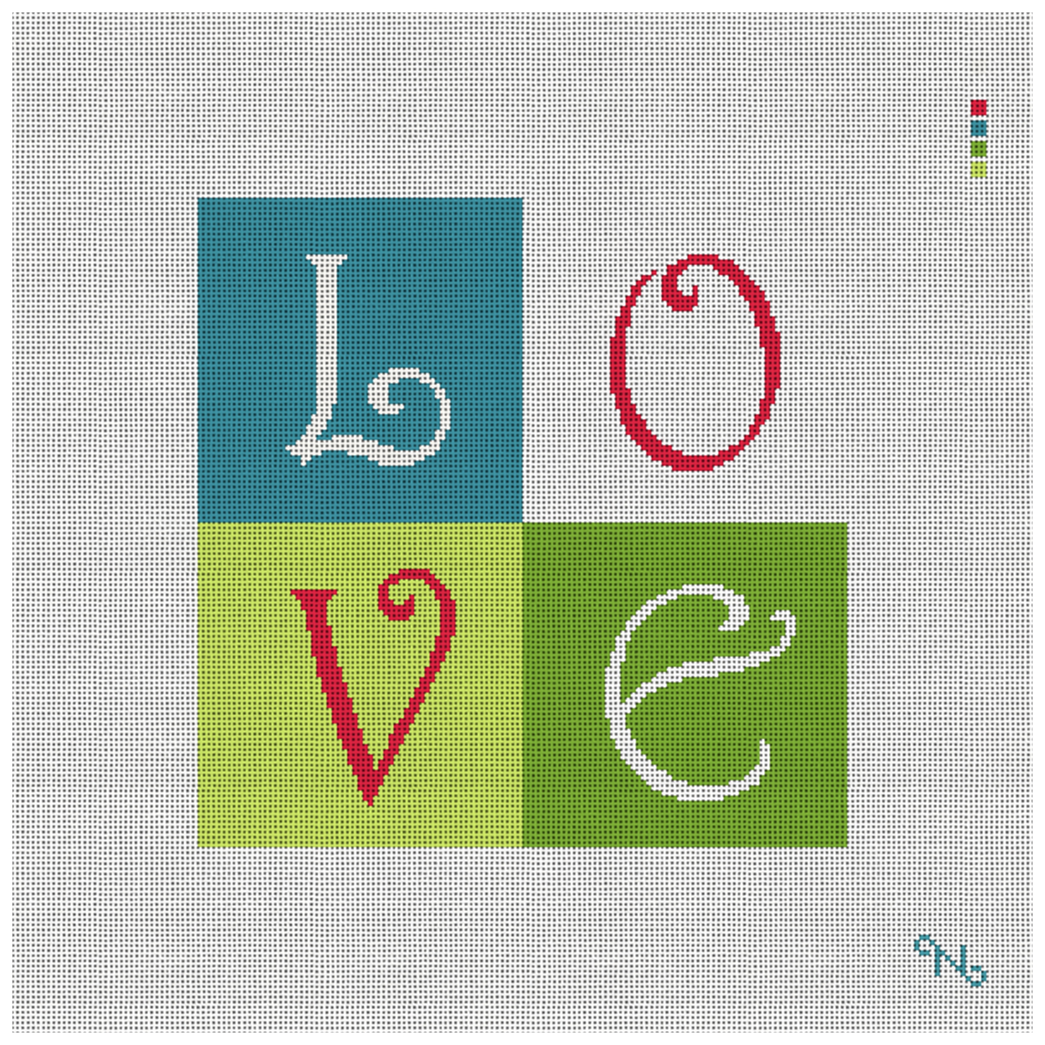 LOVE Needlepoint Ring Bearer Pillow Kit