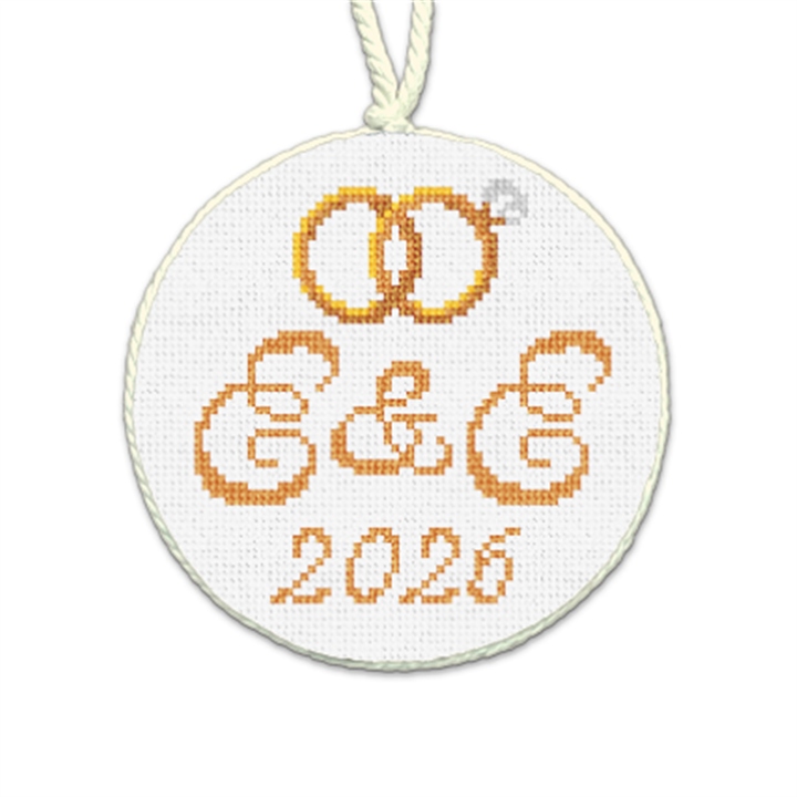 Loving Rings Needlepoint Ornament 