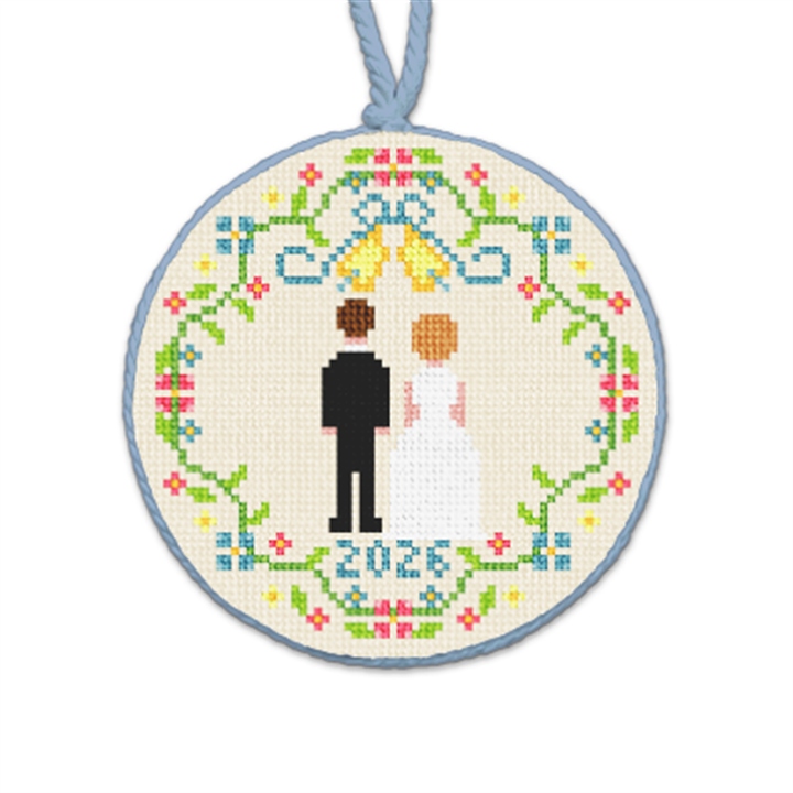 Loving Vows Sampler Needlepoint Ornament
