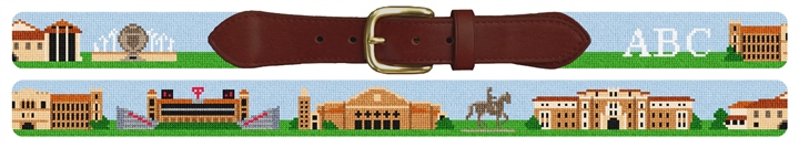 Lubbock Texas Landscape Needlepoint Belt