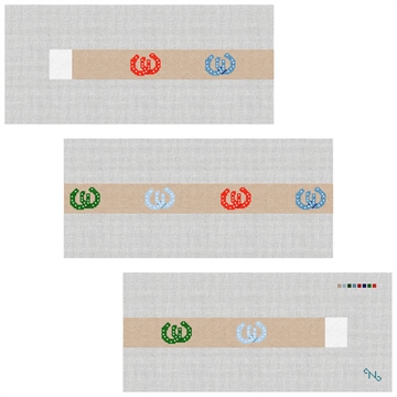 Lucky Horseshoe Needlepoint Belt Kit Stitched Preview
