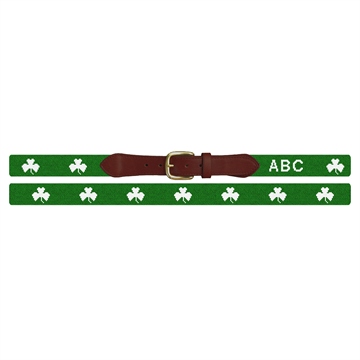Lucky Irish Clover Needlepoint Belt