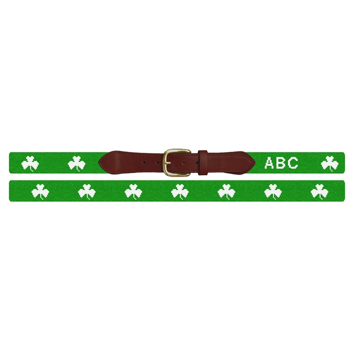 Lucky Irish Clover Needlepoint Belt