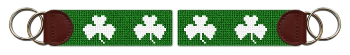 Lucky Irish Clover Needlepoint Key Fob
