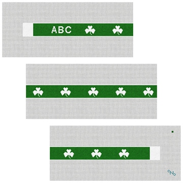 Lucky Irish Needlepoint Belt Kit Stitched Preview