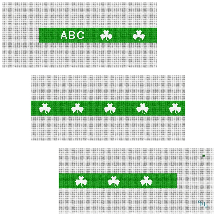 Lucky Irish Needlepoint Belt Kit Stitched Preview