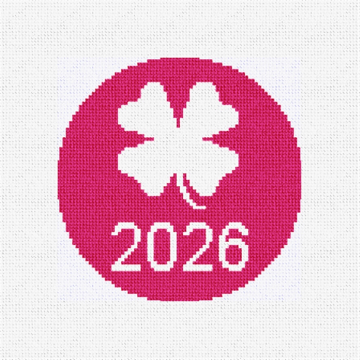 Lucky Pink Clover Needlepoint Ornament Kit