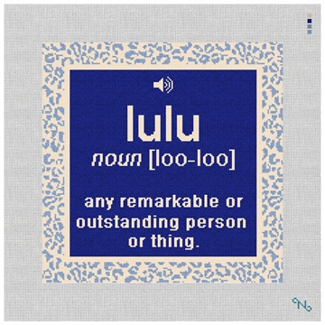 LuLu Needlepoint Pillow Kit Stitched Preview
