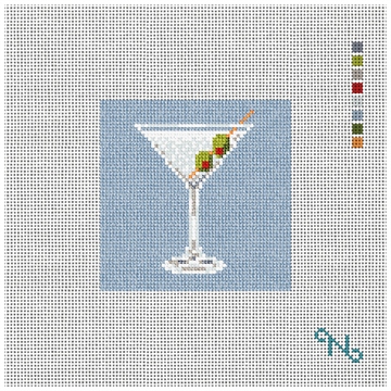 Magnificent Martini Needlepoint Ornament Kit Stitched Preview