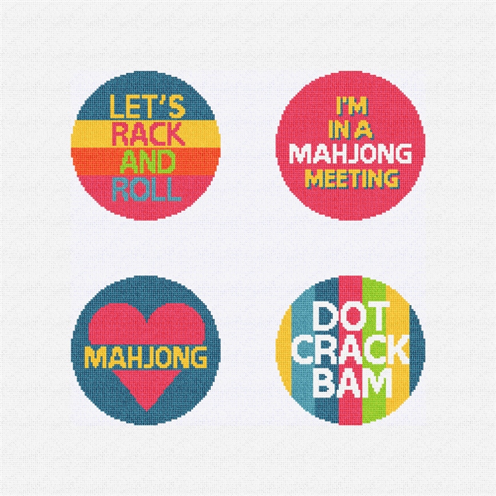 Mahjong Needlepoint Coaster Ornament Set Kit