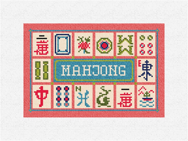 Mahjong Rose Card Bag Needlepoint Kit