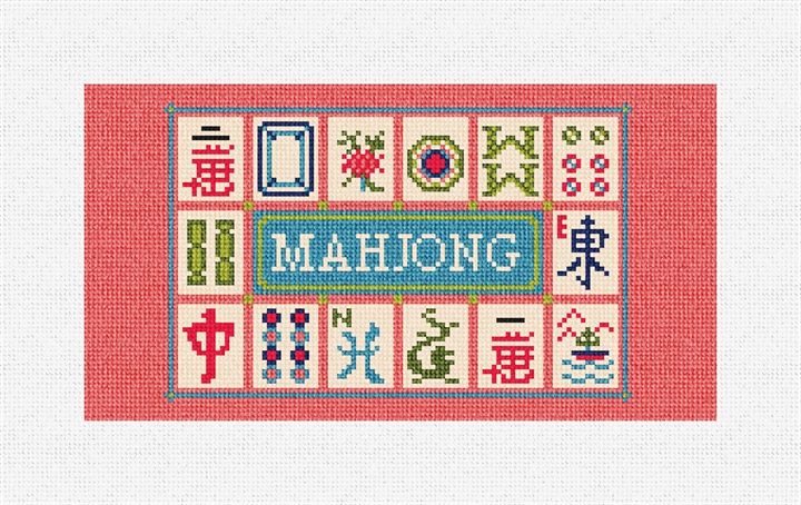 Mahjong Rose Needlepoint Eyeglass Case Kit