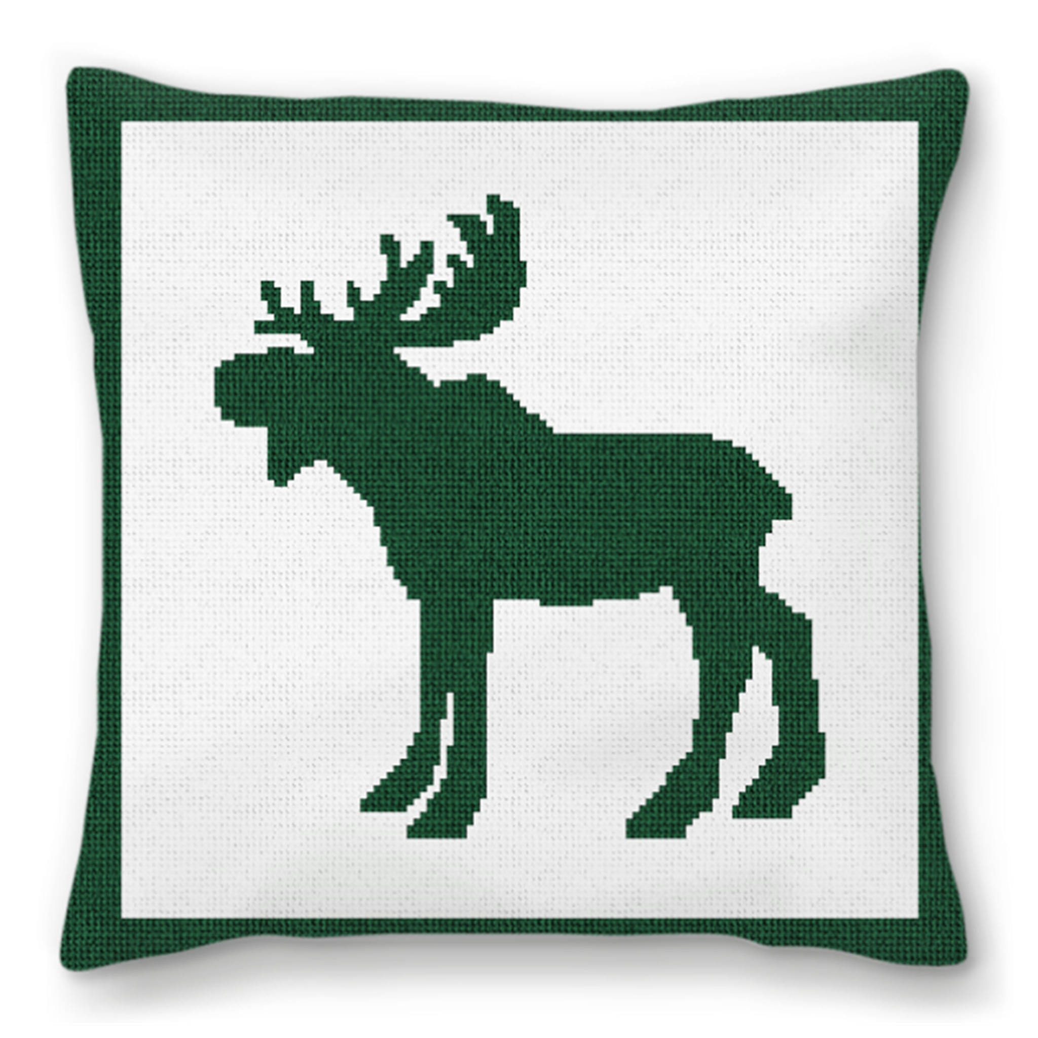Majestic Moose Needlepoint Pillow