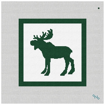 Majestic Moose Needlepoint Pillow Kit Stitched Preview