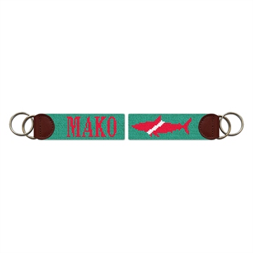 Mako Shark Needlepoint Key Fob