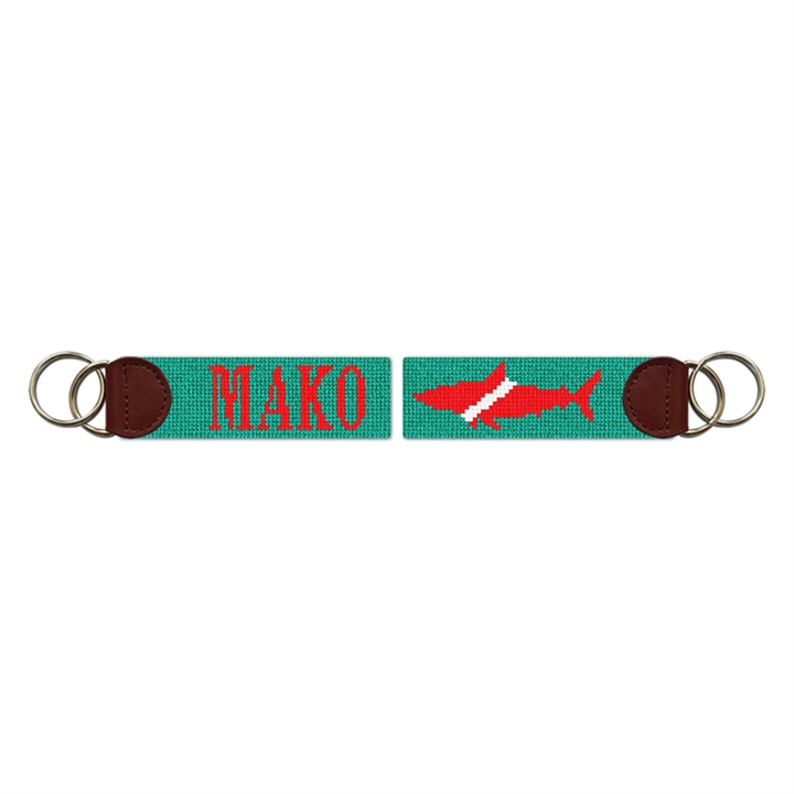 Mako Shark Needlepoint Key Fob