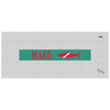 Mako Shark Needlepoint Key Fob Kit Stitched Preview