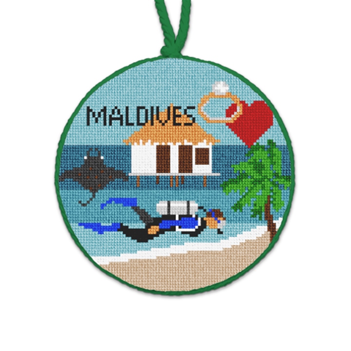 Maldives Needlepoint Ornament