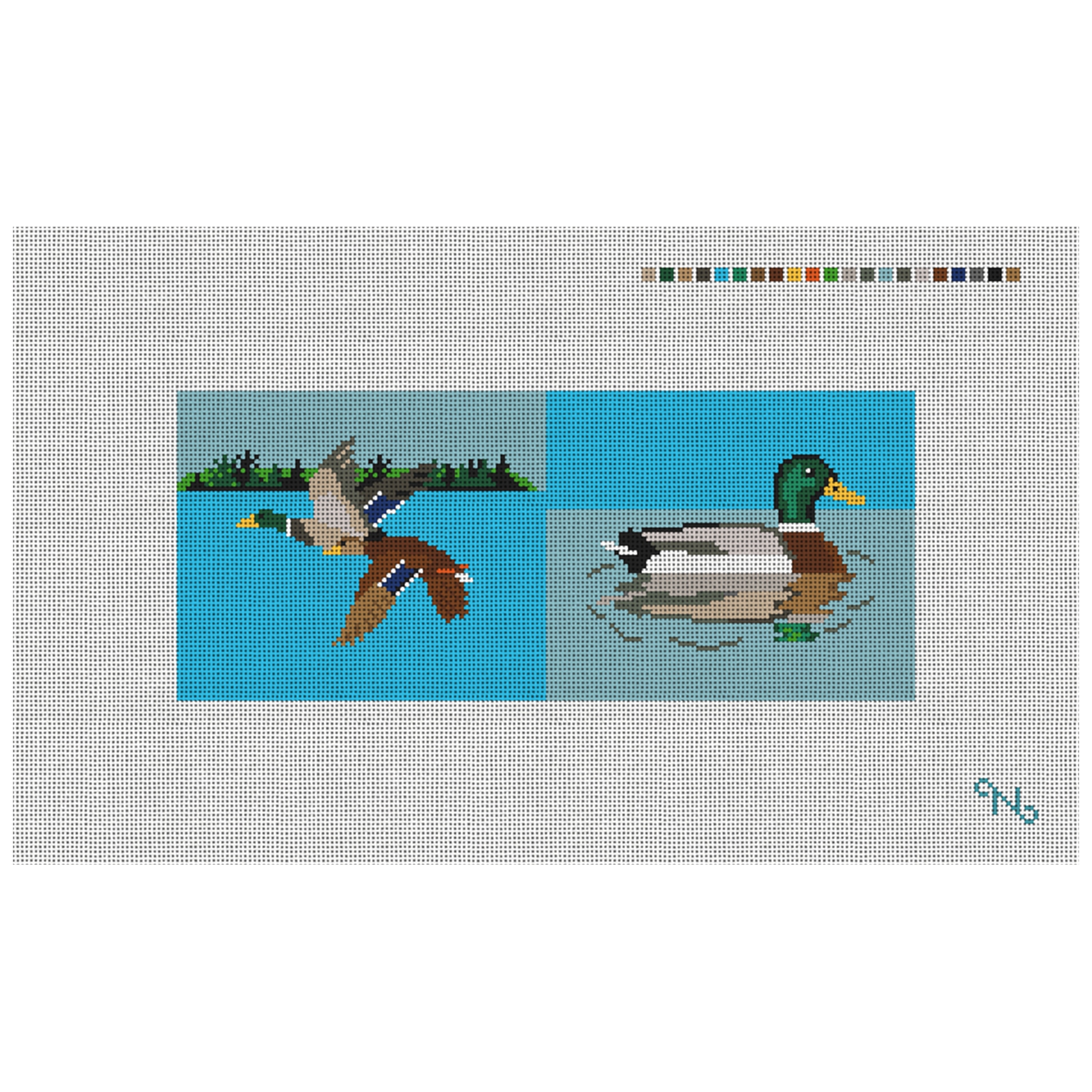 Mallard Landscape Needlepoint Flask Kit