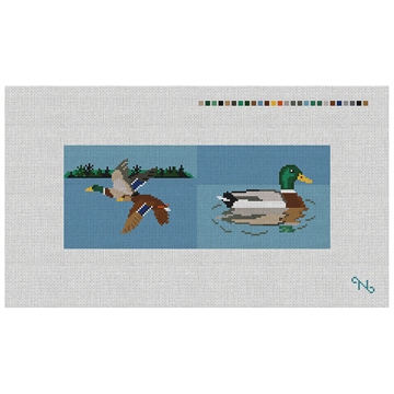 Mallard Landscape Needlepoint Wallet Kit