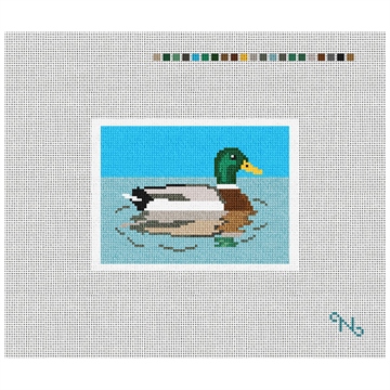 Mallard Needlepoint Card Wallet Kit Stitched Preview