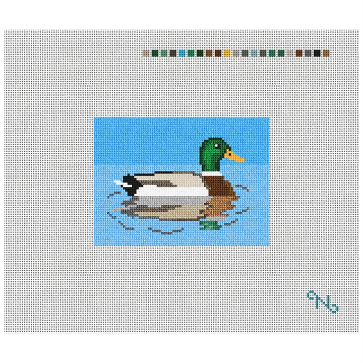 Mallard Needlepoint Card Wallet Kit Stitched Preview