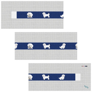 Maltese Needlepoint Belt Kit Stitched Preview