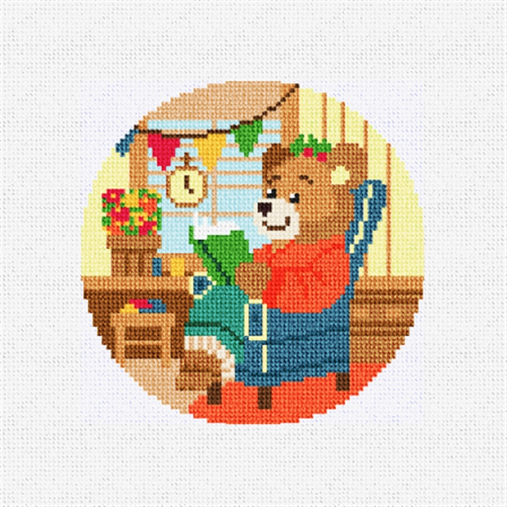 Mama Bear's Bow Needlepoint Ornament Kit