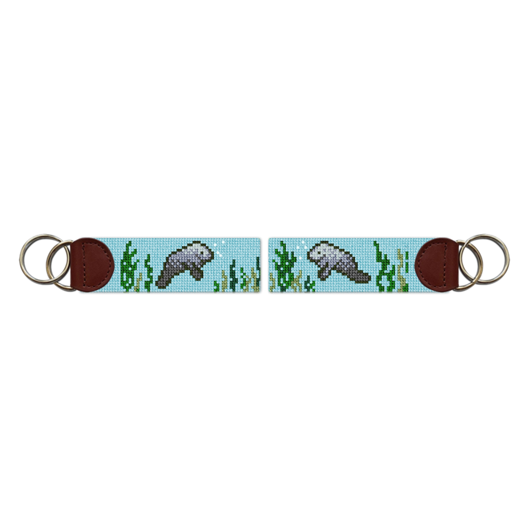 Manatee Needlepoint Key Fob