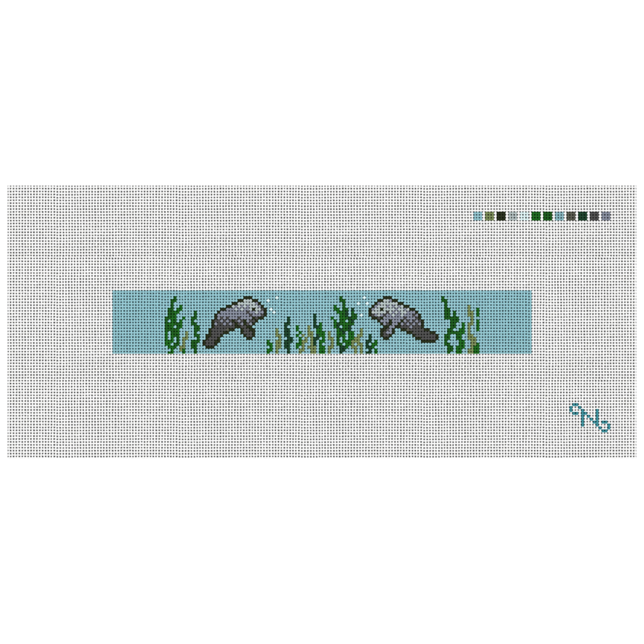 Manatee Needlepoint Key Fob Kit