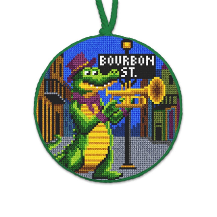 Mardi Gras Jazz Needlepoint Ornament