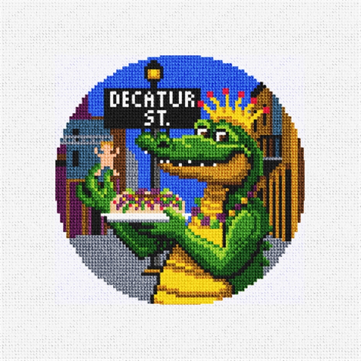 Mardi Gras King Cake Needlepoint Ornament Kit