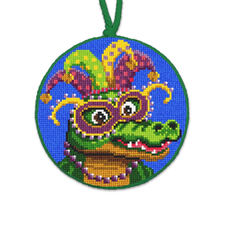 Mardi Gras Mask Needlepoint Ornament