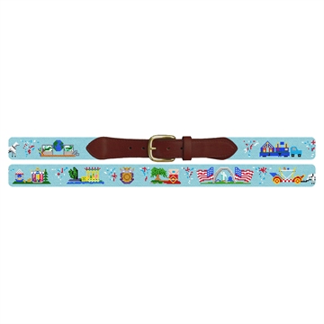 Mardi Gras Parade Needlepoint Belt