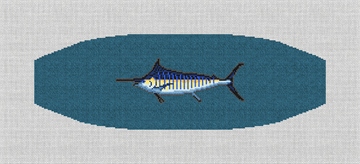 Marlin Cummerbund Needlepoint Kit Stitched Preview
