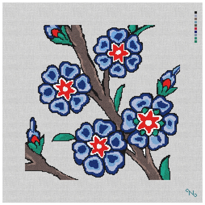 Marmaris Needlepoint Kit Stitched Preview