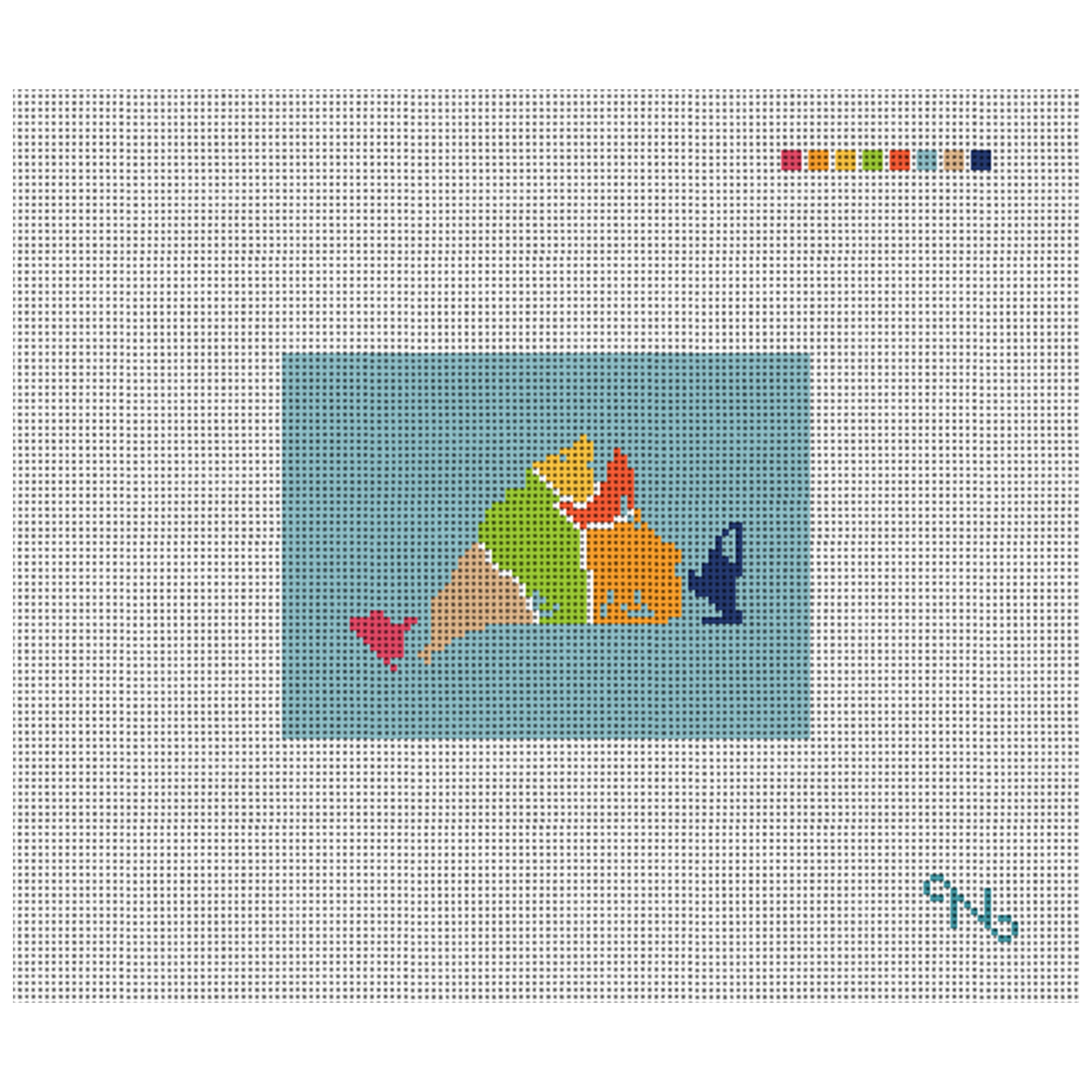 Martha's Map Needlepoint Card Wallet Kit