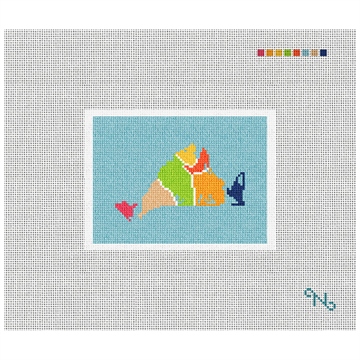 Martha's Map Needlepoint Card Wallet Kit Stitched Preview