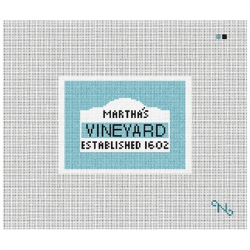 Martha's Sign Needlepoint Card Wallet Kit Stitched Preview